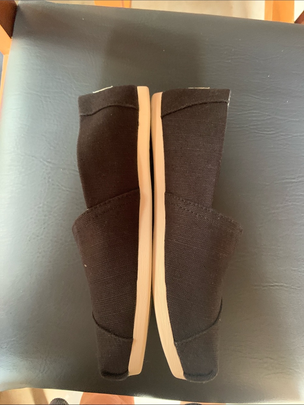 Womens Black Slip-On heritage Canvas Loafers by Toms - Picture 6 of 14